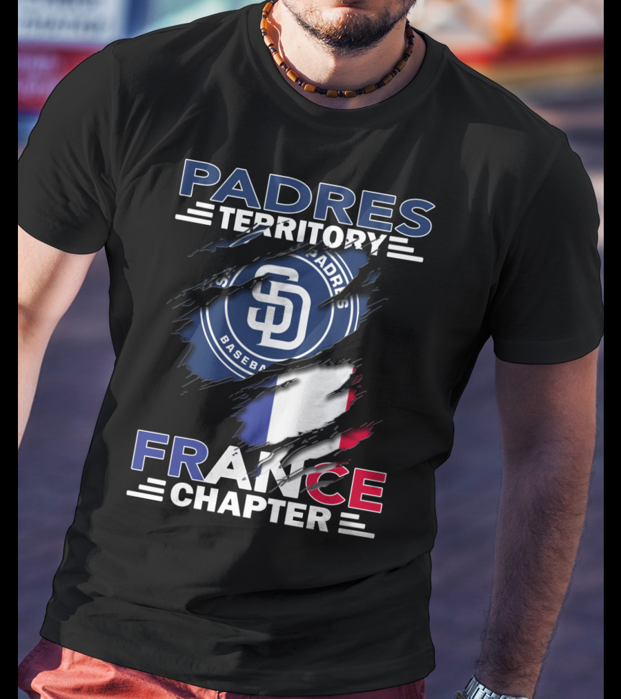 Padres Territory France Chapter SD Baseball Logo And French Flag T-Shirt