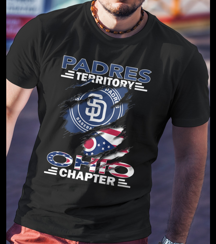Padres Territory SD Baseball Badge Ohio Chapter Flag Combo T-Shirt
