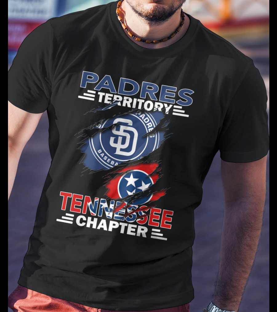 Padres Territory Tennessee Chapter SD Baseball Logo Star Flag Claw Marks T-Shirt