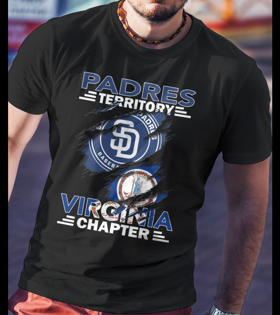 Padres Territory Virginia Chapter San Diego Baseball Fan Flag T-Shirt