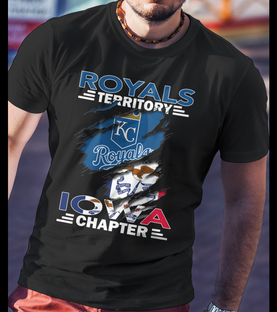 Royals Territory Iowa Chapter KC Royals Logo Flag T-Shirt