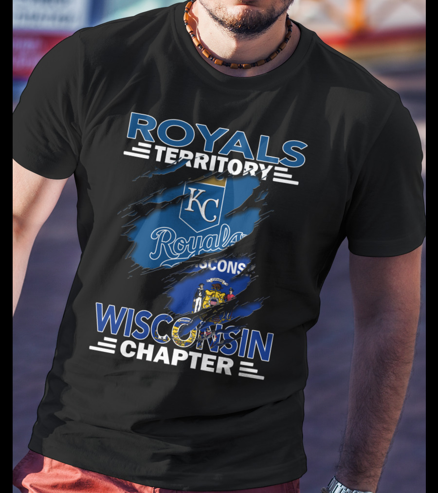 Royals Territory KC Wisconsin Chapter Logo With State Flag Elements T-Shirt
