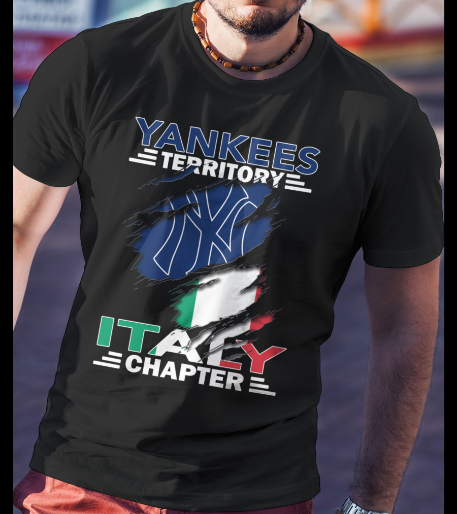 Yankees Territory Italy Chapter NY Logo Italian Flag T-Shirt