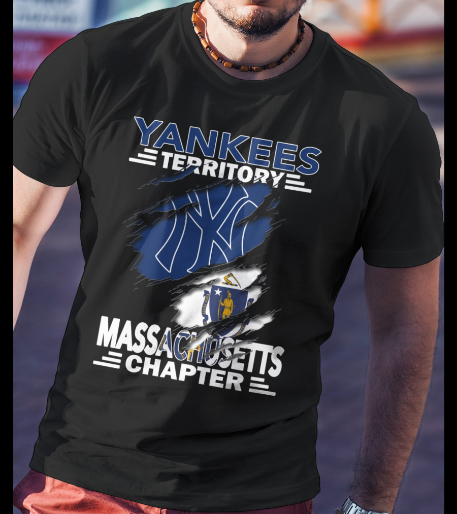 Yankees Territory Massachusetts Chapter NY Emblem State Flag Integration T-Shirt