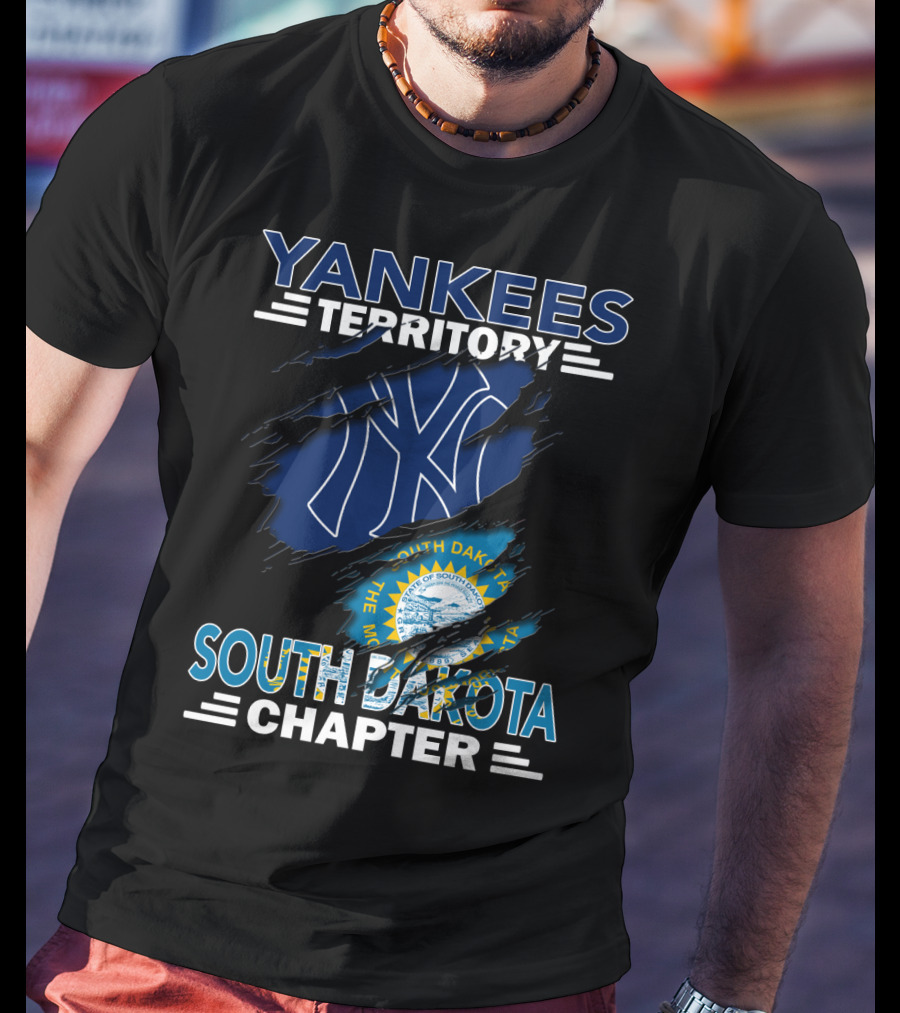 Yankees Territory South Dakota Chapter Yankees Logo South Dakota Flag T-Shirt