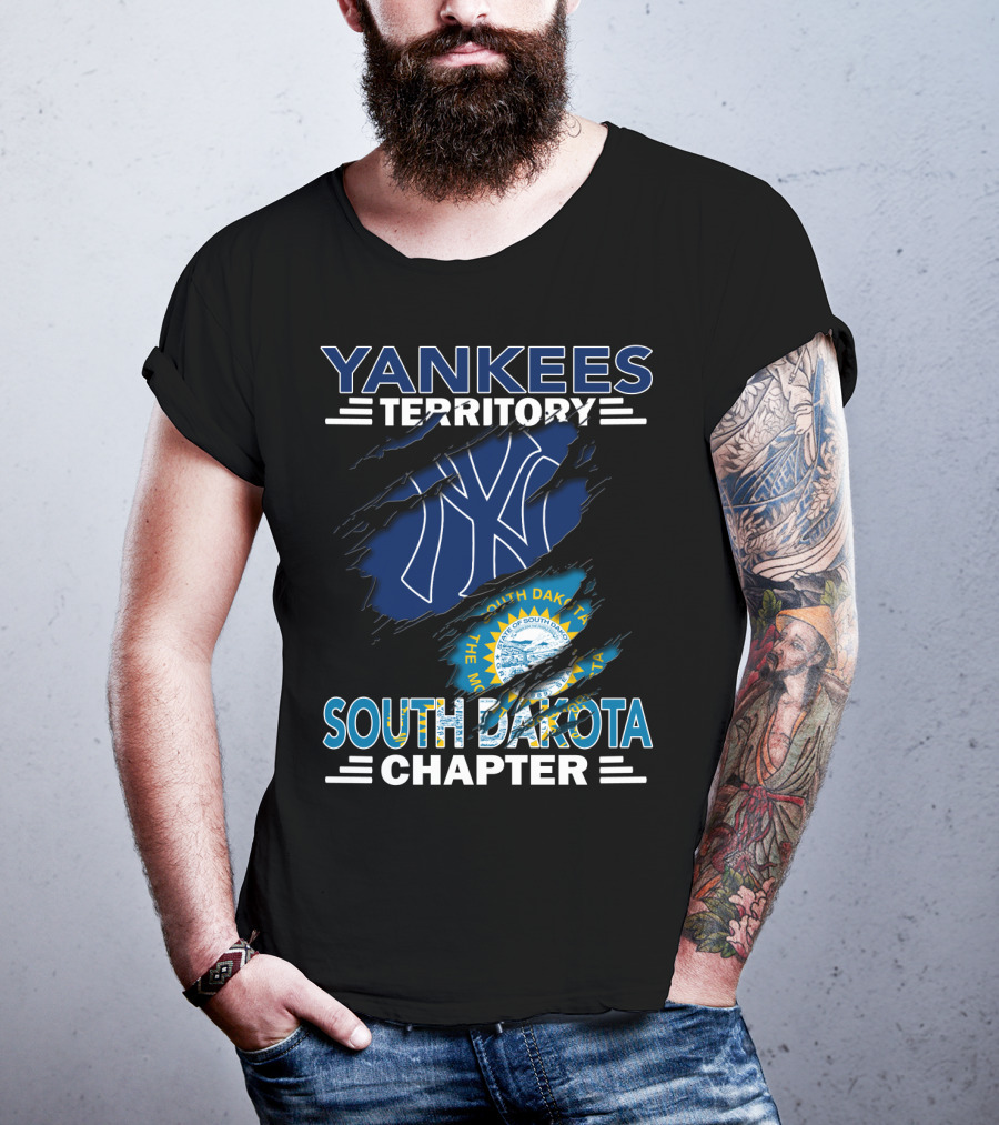 Yankees Territory South Dakota Chapter Yankees Logo South Dakota Flag T-Shirt