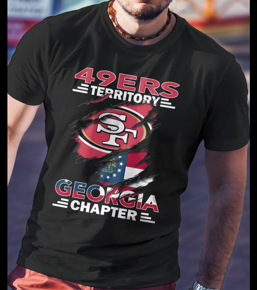 49ers Territory Georgia Chapter SF Logo With State Flag T-Shirt