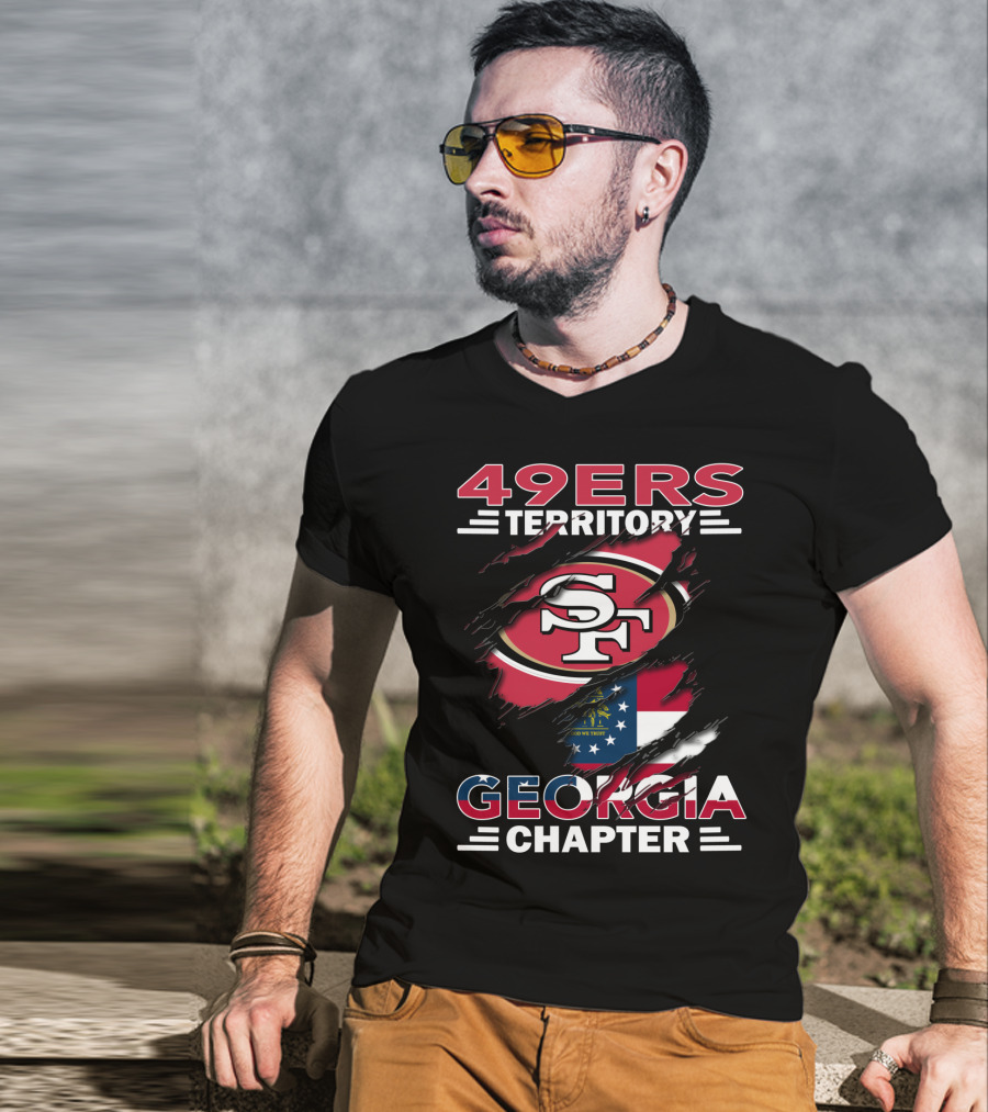 49ers Territory Georgia Chapter SF Logo With State Flag T-Shirt