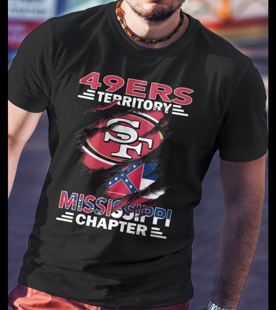 49ers Territory Mississippi Chapter SF Logo And Flag T-Shirt