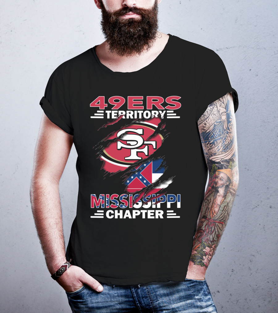 49ers Territory Mississippi Chapter SF Logo And Flag T-Shirt