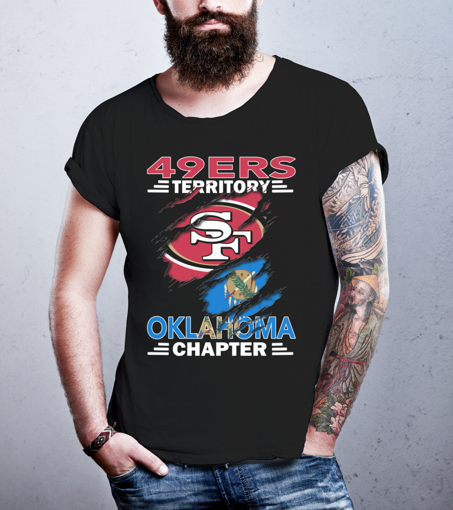 49ers Territory Oklahoma Chapter SF Logo And State Flag T-Shirt