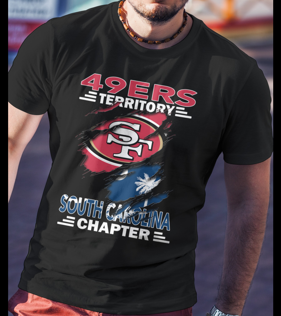 49ers Territory South Carolina Chapter SF Logo Palmetto Flag T-Shirt