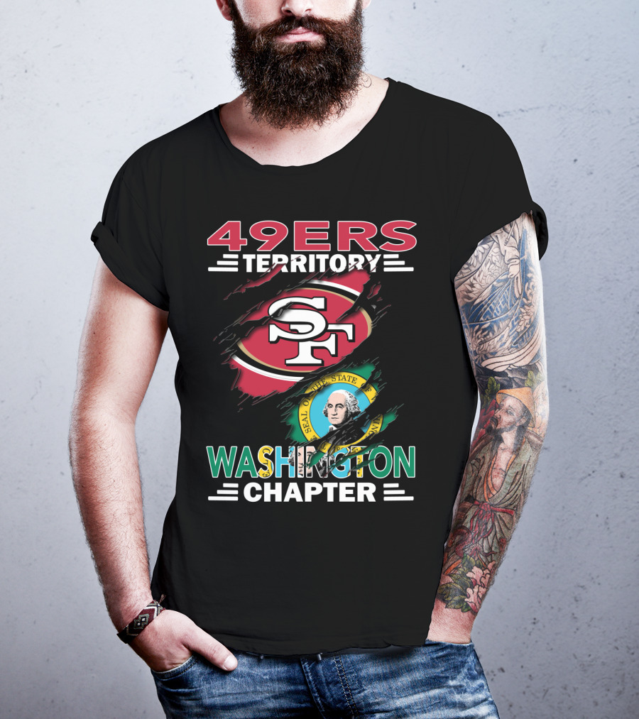 49ers Territory Washington Chapter SF Logo And Washington State Seal T-Shirt