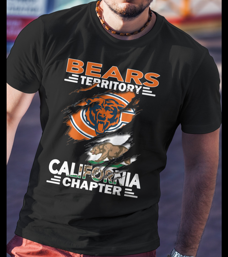 Bears Territory California Chapter Chicago Bears Logo And California State Bear T-Shirt