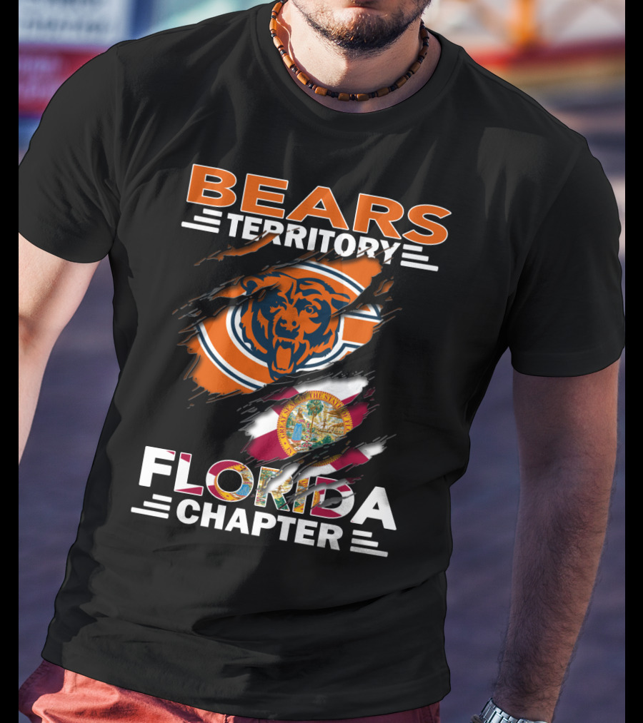 Bears Territory Florida Chapter Chicago Bears Logo And Florida State Flag T-Shirt