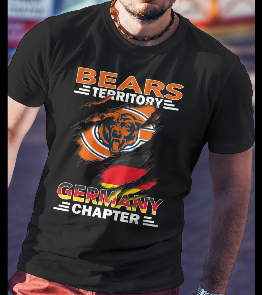 Bears Territory Germany Chapter Chicago Bears Logo German Flag T-Shirt