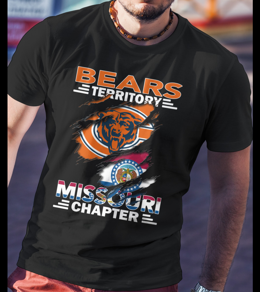 Bears Territory Missouri Chapter Chicago Bears And Missouri State Flag T-Shirt