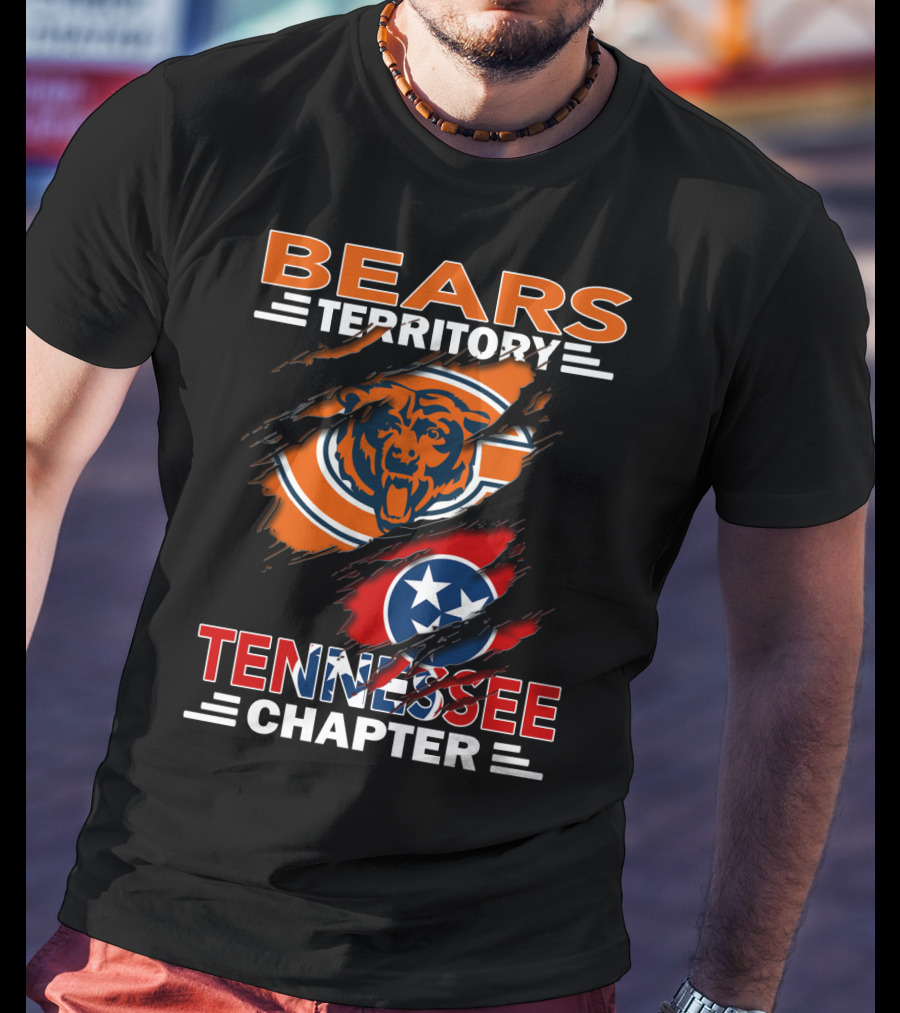 Bears Territory Tennessee Chapter Chicago Bears Tennessee Flag T-Shirt