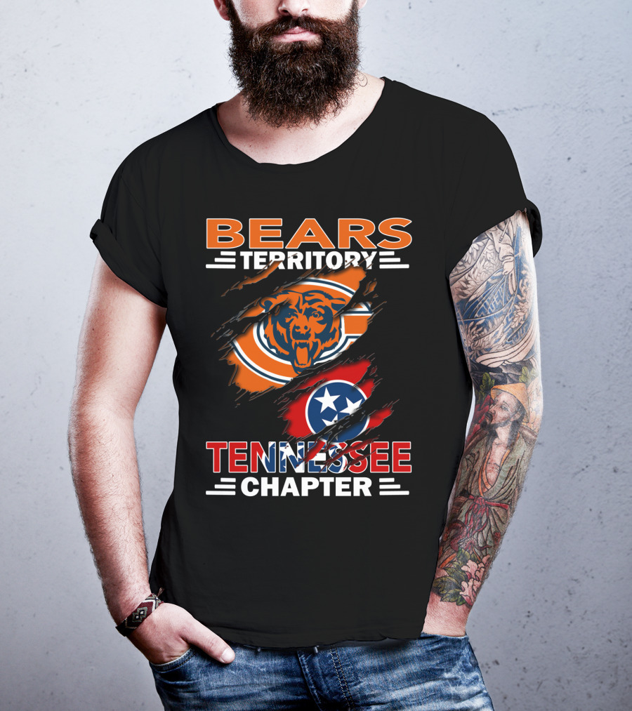 Bears Territory Tennessee Chapter Chicago Bears Tennessee Flag T-Shirt
