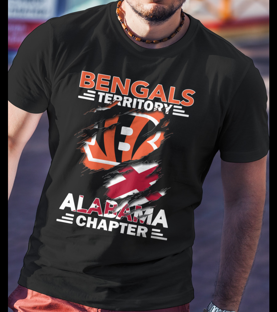 Bengals Territory Alabama Chapter Logo Featuring Torn Flag T-Shirt