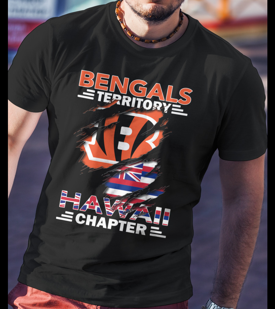 Bengals Territory Hawaii Chapter NFL Logo With Hawaiian Flag Elements T-Shirt