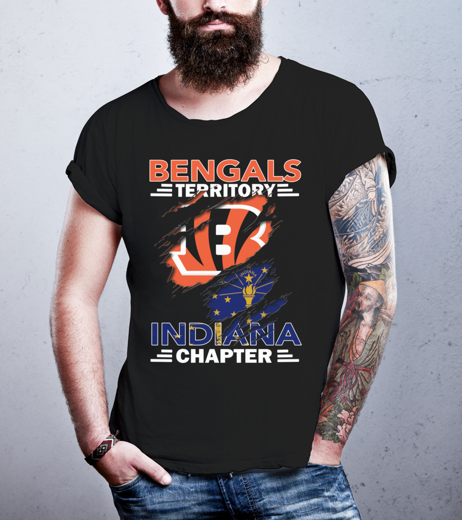 Bengals Territory Indiana Chapter NFL Fan Club United States Flag T-Shirt