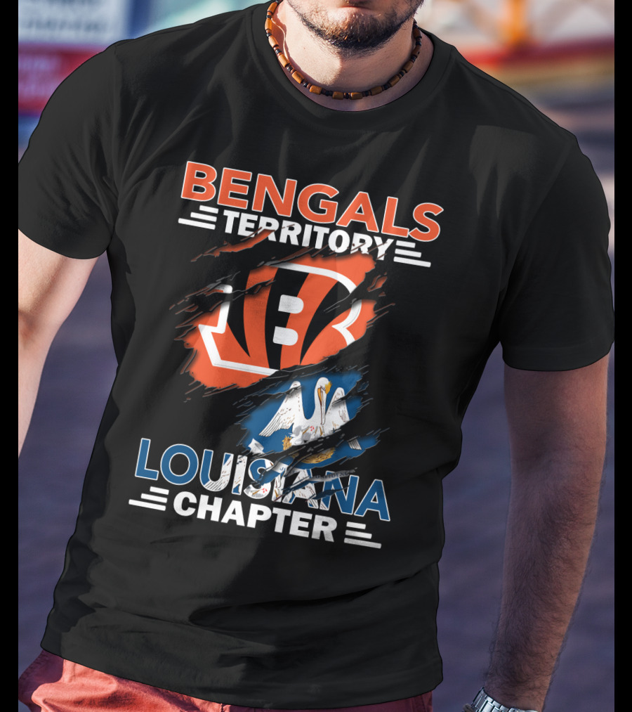 Bengals Territory Louisiana Chapter Torn Logo Pelican T-Shirt