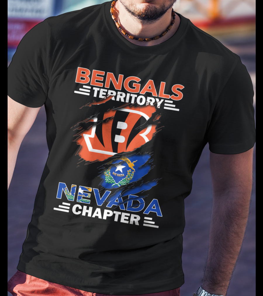 Bengals Territory Nevada Chapter Bengals Logo Nevada Flag T-Shirt