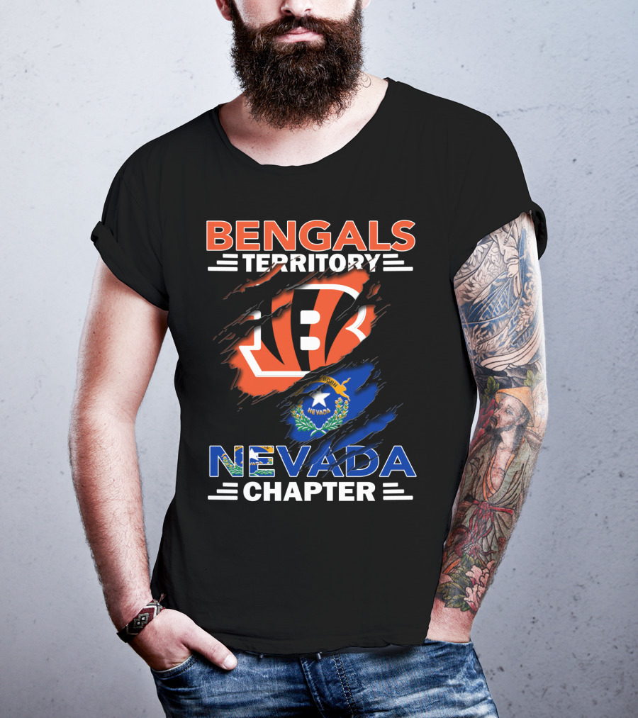 Bengals Territory Nevada Chapter Bengals Logo Nevada Flag T-Shirt