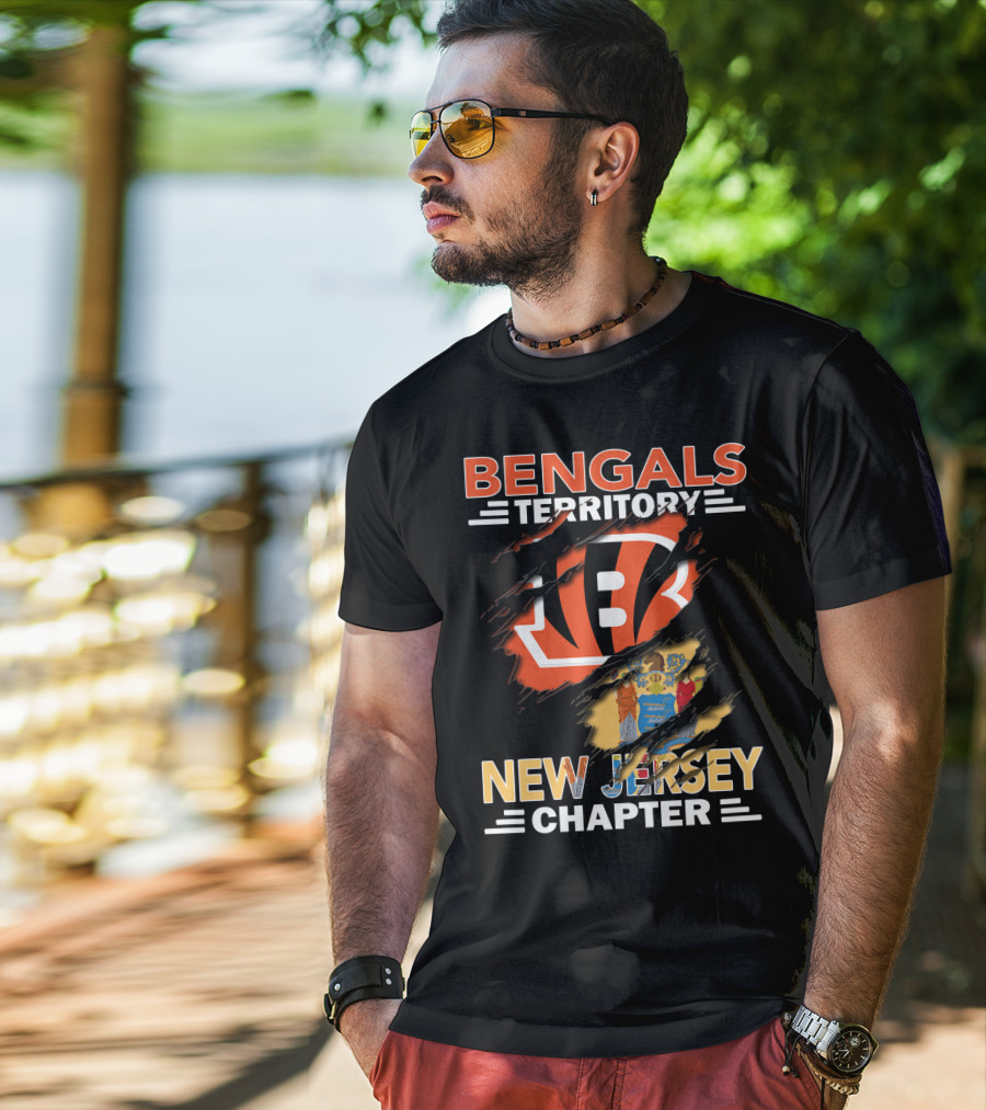 Bengals Territory New Jersey Chapter Logo And State Flag T-Shirt