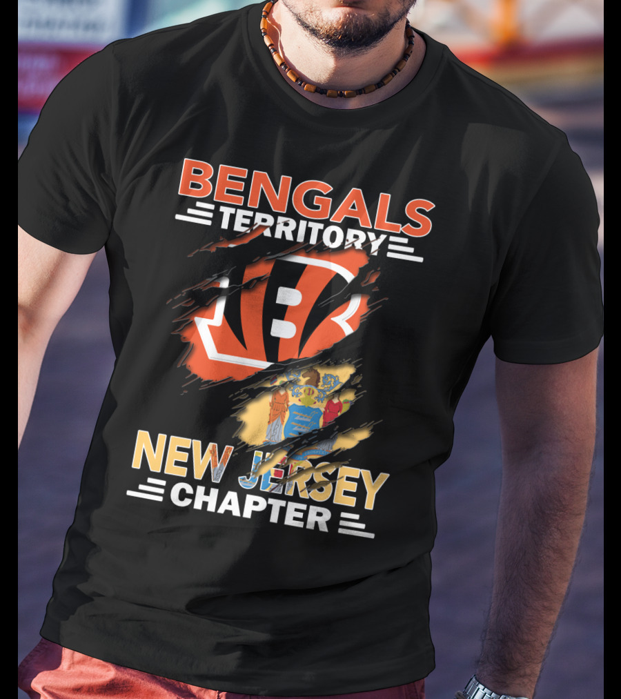Bengals Territory New Jersey Chapter Logo And State Flag T-Shirt