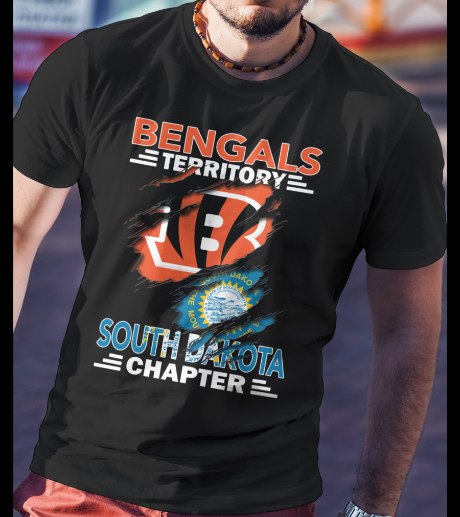 Bengals Territory South Dakota Chapter Fan Shirt With South Dakota Flag And Bengals T-Shirt