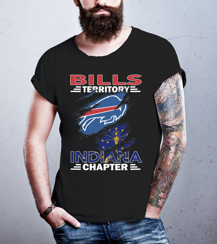 Bills Territory Indiana Chapter Buffalo Bills Indiana Flag T-Shirt