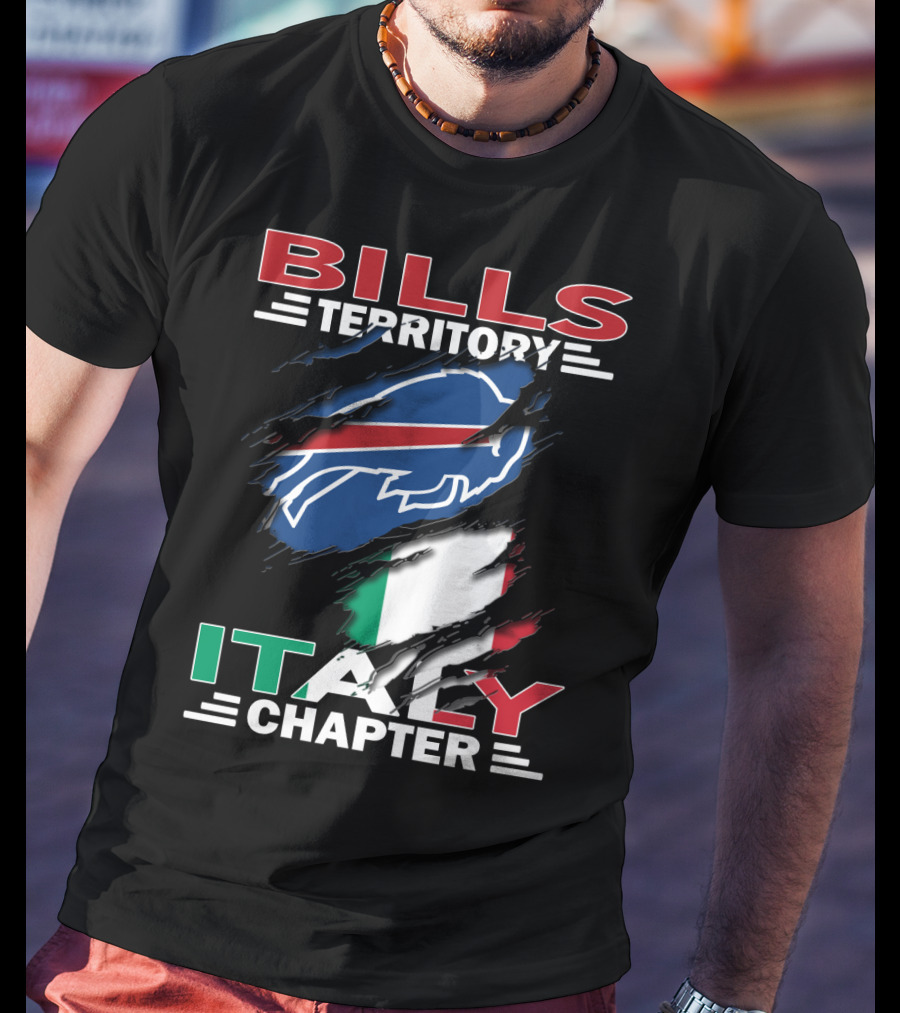 Bills Territory Italy Chapter Buffalo Football Fan Club Italy Flag T-Shirt