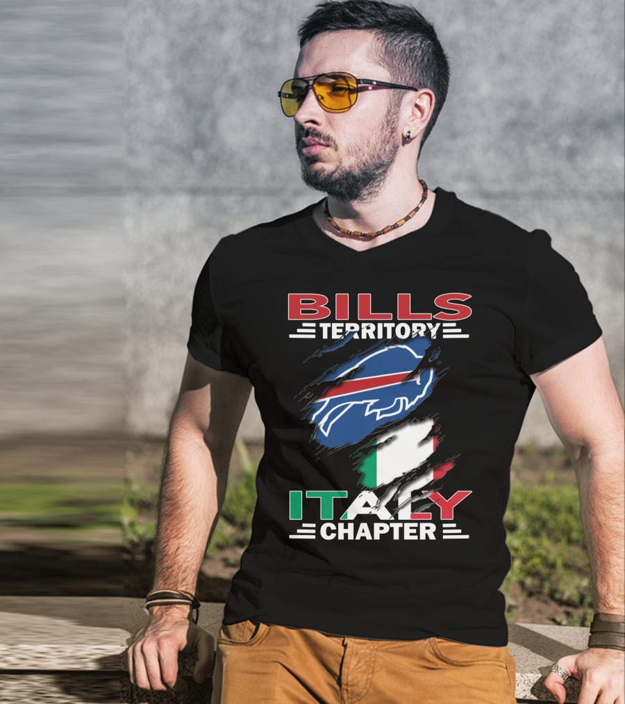 Bills Territory Italy Chapter Buffalo Football Fan Club Italy Flag T-Shirt