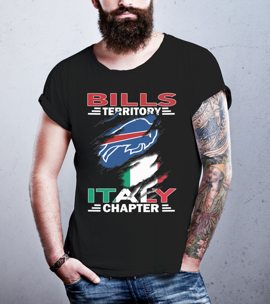 Bills Territory Italy Chapter Buffalo Football Fan Club Italy Flag T-Shirt