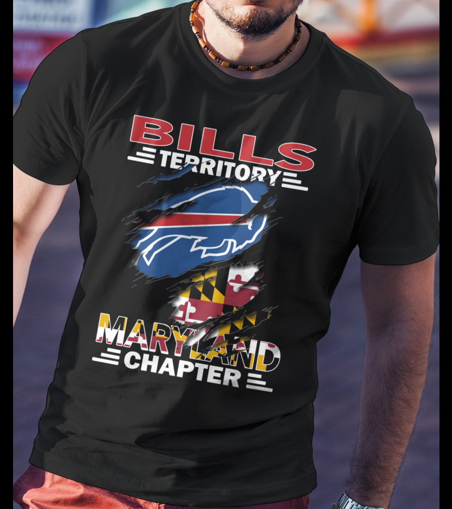 Bills Territory Maryland Chapter NFL Team Logo State Flag T-Shirt