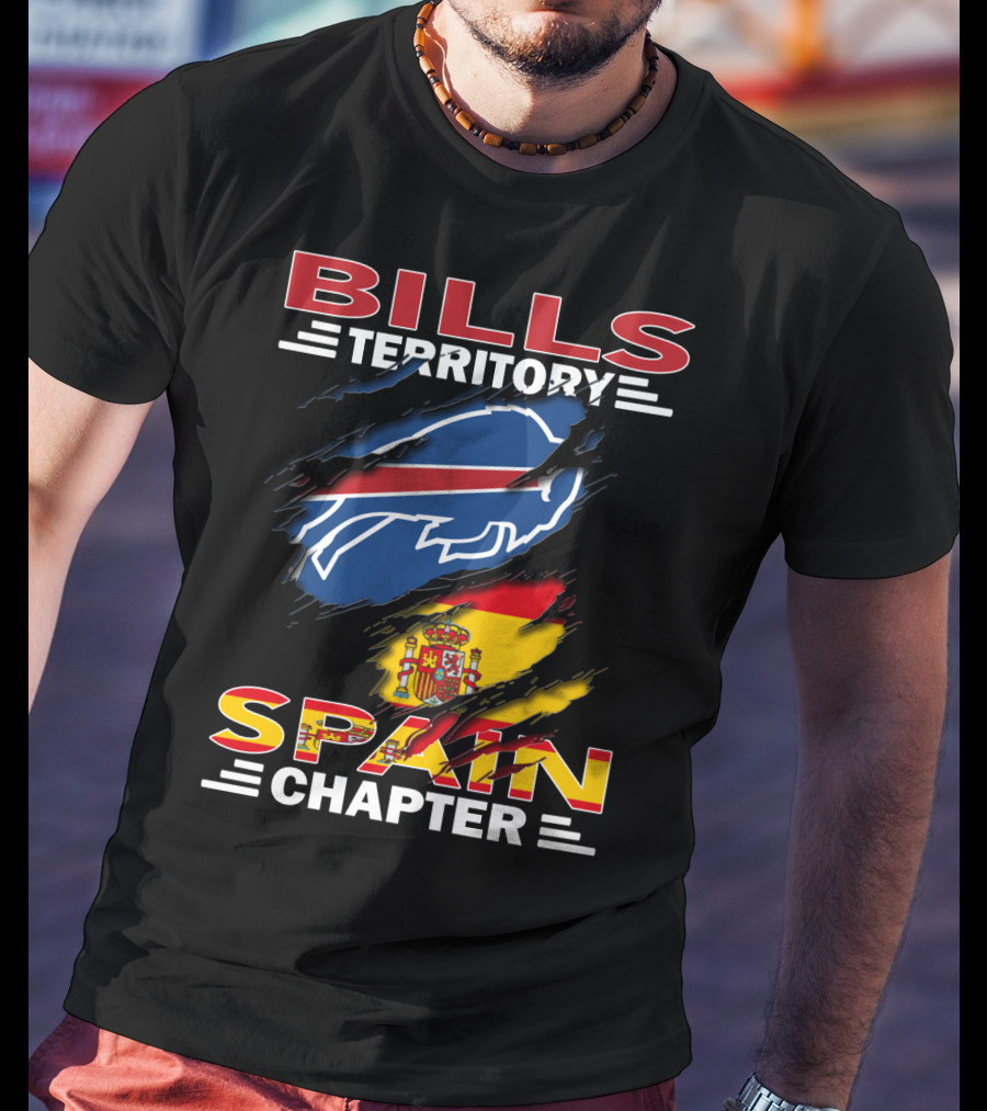 Bills Territory Spain Chapter Buffalo Logo Spain Flag T-Shirt