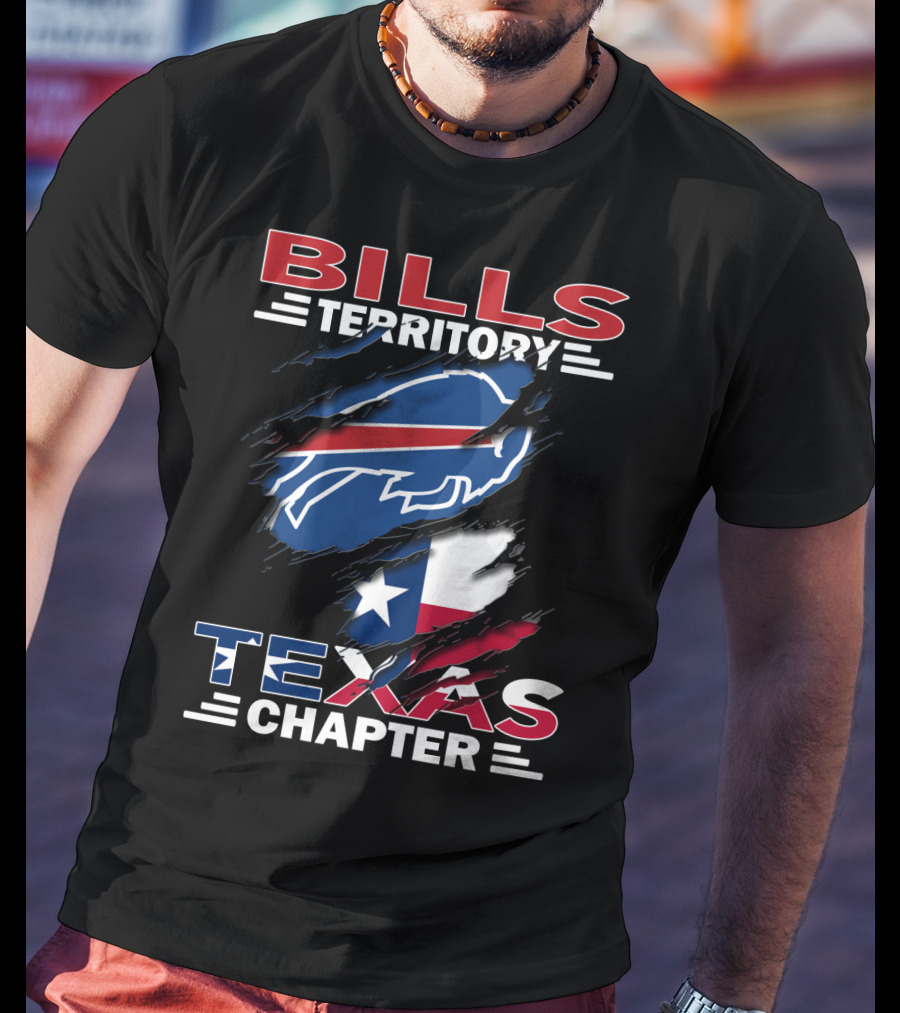 Bills Territory Texas Chapter Buffalo Logo Texas Flag T-Shirt