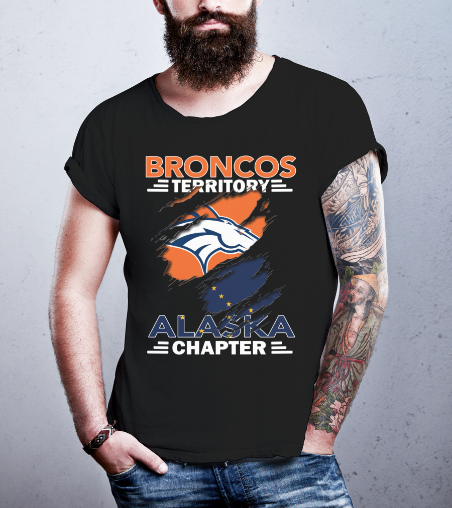 Broncos Territory Alaska Chapter With Iconic Horse Logo And Alaska Flag Elements T-Shirt