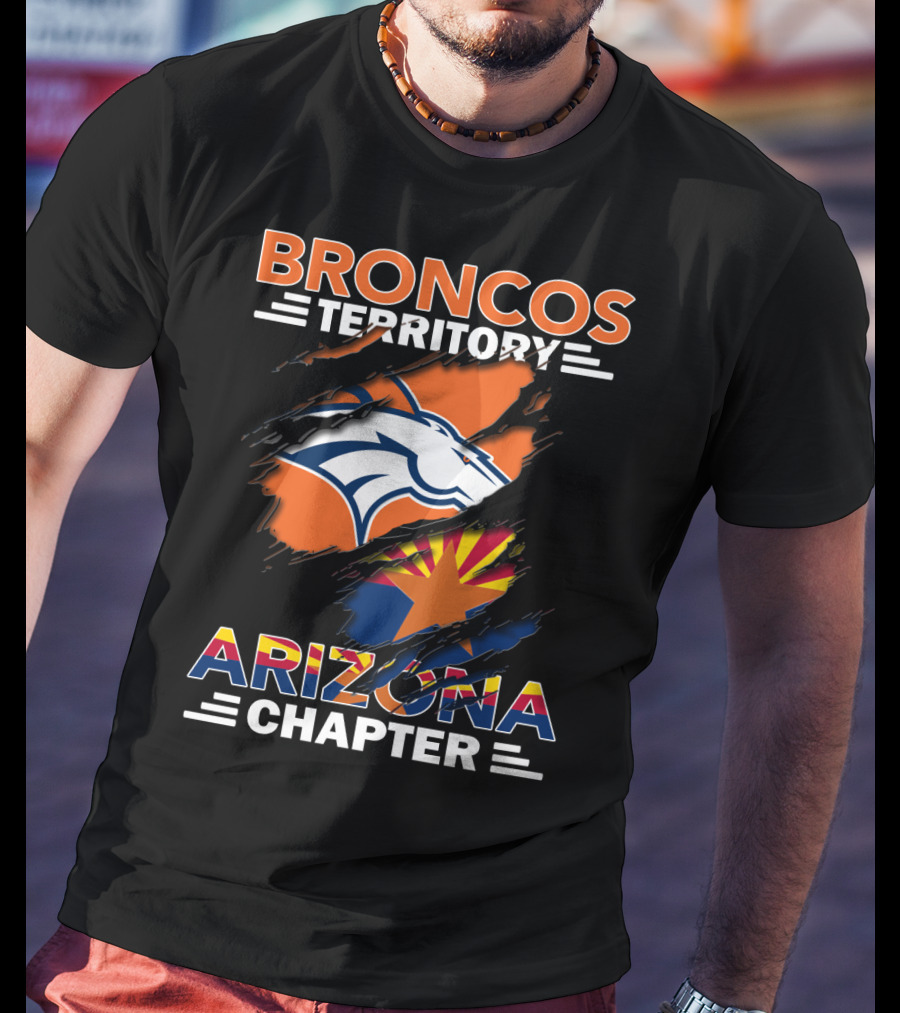 Broncos Territory Arizona Chapter Denver Football Fan Club Logo State Flag T-Shirt