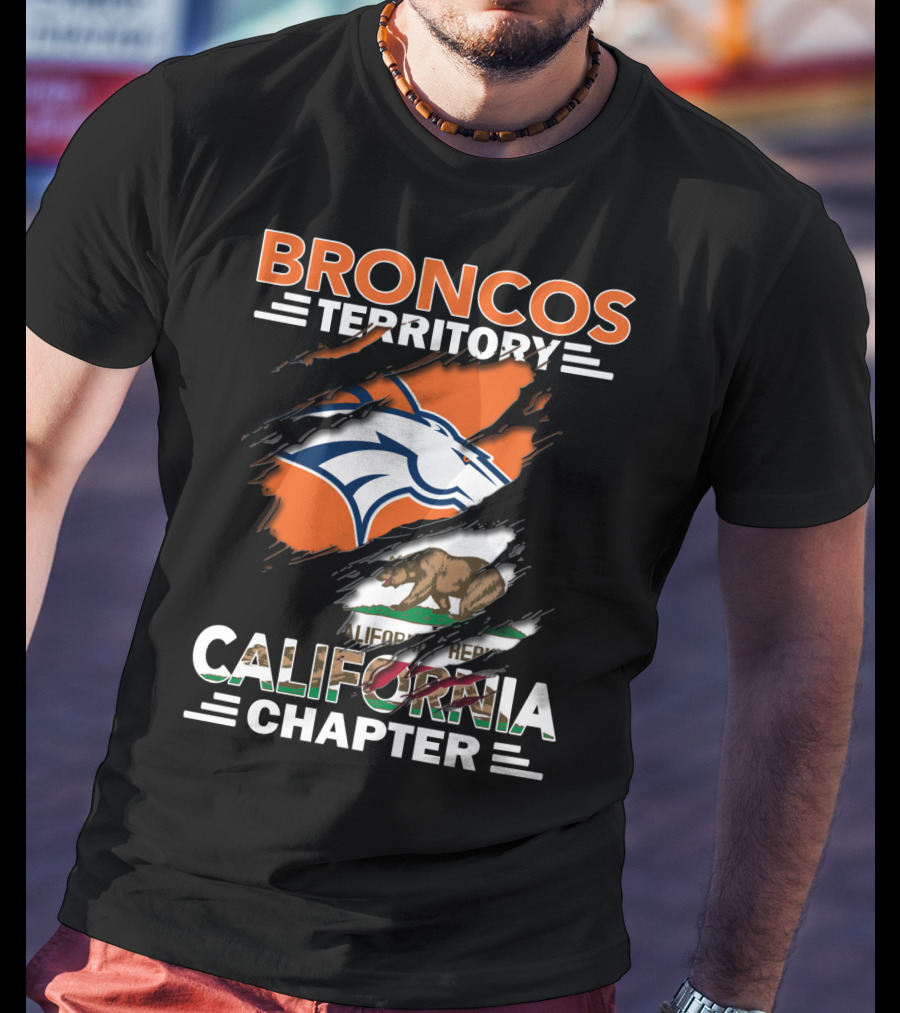 Broncos Territory California Chapter With Logo And Bear Flag Elements T-Shirt