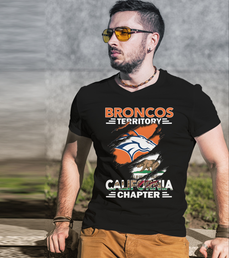 Broncos Territory California Chapter With Logo And Bear Flag Elements T-Shirt