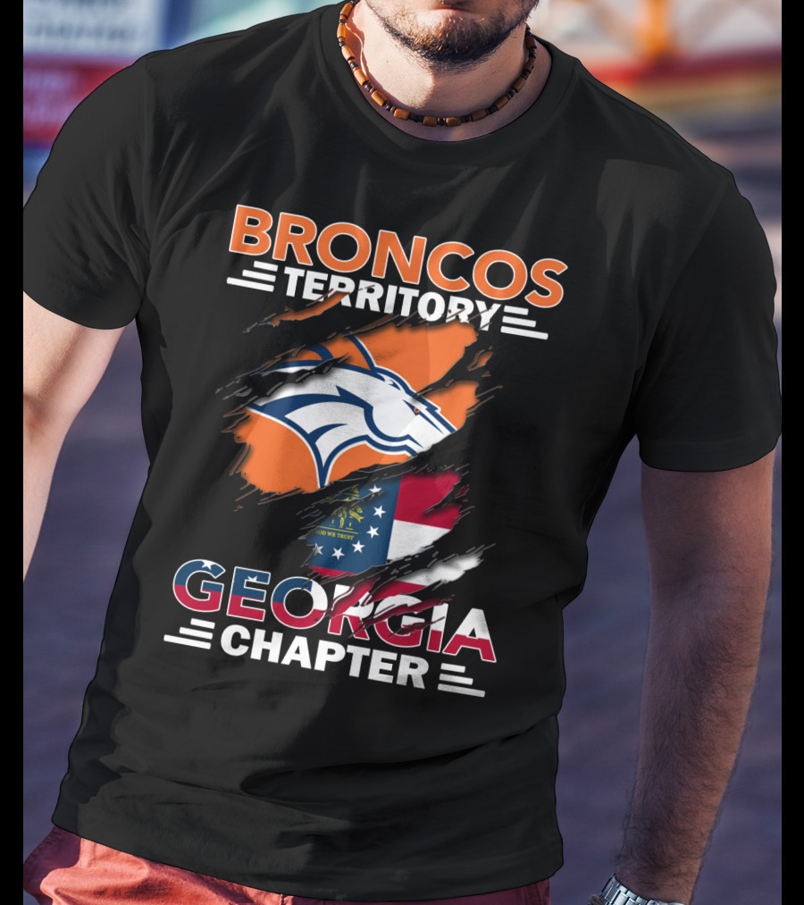 Broncos Territory Georgia Chapter Logo With State Flag And Horse Emblem T-Shirt