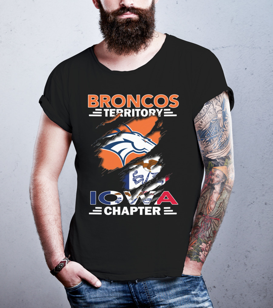 Broncos Territory Iowa Chapter NFL Football Fans T-Shirt