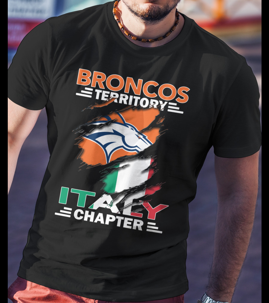 Broncos Territory Italy Chapter Italy Flag Denver T-Shirt