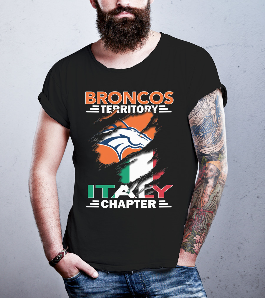 Broncos Territory Italy Chapter Italy Flag Denver T-Shirt