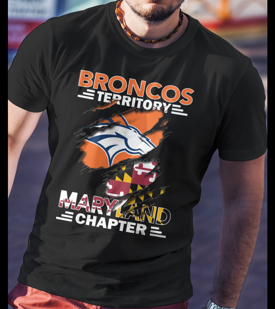 Broncos Territory Maryland Chapter Denver Football Fan Club State Pride T-Shirt