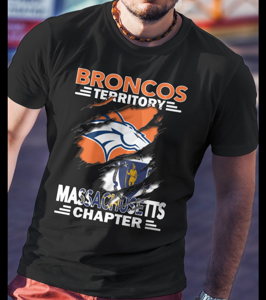 Broncos Territory Massachusetts Chapter Logo And State Flag T-Shirt