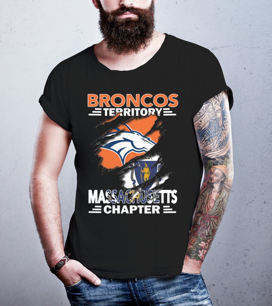 Broncos Territory Massachusetts Chapter Logo And State Flag T-Shirt